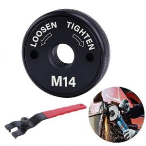 ZIGefofo Écrou à Dégagement Rapide SDS Clic M14 et Clé à Ergot pour Meuleuse Accessoires pour Toutes les Meuleuses D'angle d'AEG, Black & Decker, Dewalt, Flex, Hitachi, Metabo, Makita, etc. (Intereco importa S.L., neuf)