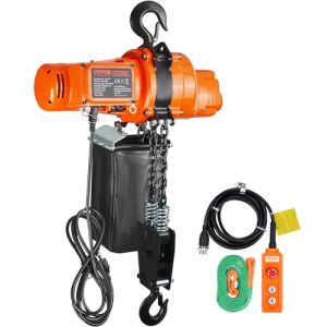 VEVOR Palan électrique à chaîne, capacité de charge de 998 kg, grue monophasé avec chaîne, 1000 W, hauteur de levage 3 m, vitesse de 2 m/min, télécommande filaire de 3 m pour garage, atelier et maison (New Clear VEVOR, neuf)