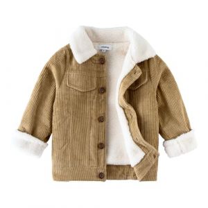 Volunboy Enfant Gar&ccedil;on Veste Polaire Hiver Chaud Velours C&ocirc;tel&eacute; Blouson Doubl&eacute; Sherpa Manteau(Taglia 120,5-6 ans,Kaki (Volunboy, neuf)
