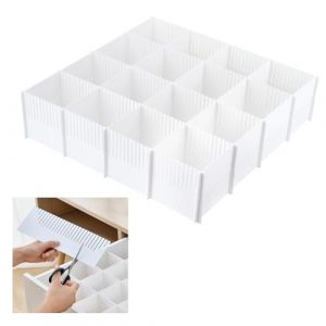 Dulamet 10 Pcs S&eacute;parateurs de tiroir, 38x11 cm organisateur de tiroir, grille diviseur de tiroir r&eacute;glables en plastique, pour sous-v&ecirc;tements, chaussettes, cosm&eacute;tiques, bain, cuisine, bureau (DULAMi, neuf)