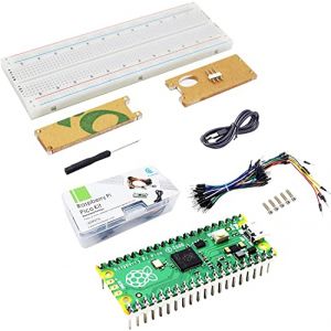 Adeept Raspberry Pi Pico Carte microcontrôleur avec tête pré-soudée, basé sur Raspberry Pi RP2040 kit de démarrage Pico avec Platine d'expérienceétui de Protection en Acrylique et câbles de démarrage (Adeept-Europe, neuf)