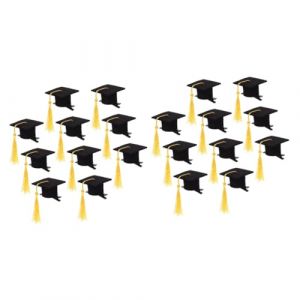 Didiseaon 20 Pièces docteur chapeau épingle à cheveux chapeau de graduation barrettes à cheveux pinces à cheveux pour les filles mini pinces à cheveux pour filles gland ornements poupée (Merkowski, neuf)