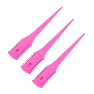 BELLIFFY 3 Pi&egrave;ces Peigne &agrave; Queue Pointue Outils De Coupe De Cheveux Lame De Rasoir Accessoires De Coupe De Cheveux Fournitures De Salon De Coiffure Rasoir Pour Femme Fraises Rosy Pp (Hunation, neuf)