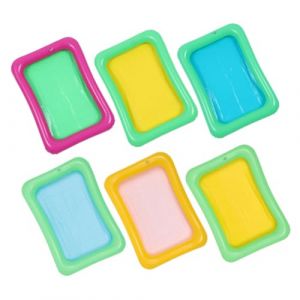 KICHOUSE 6 Pièces Table De Sable Gonflable Glacière Gonflable pour Les Fêtes Plateaux pour Le Service des Aliments Boire Glace Portion Bac à Glaçons à Salade Faire La Fête PVC (Disacoy, neuf)