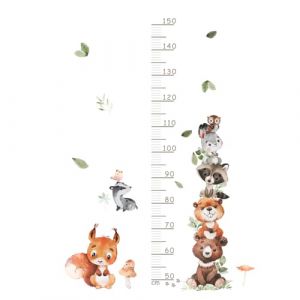 KQDRAVINE Toise Murale Enfant Stickers Muraux Animaux Toise Enfant, Dessins Animés Animaux Toile de Taille, Décorations Murales pour Chambres D'enfants et de Bébés (150cm) (KEQIKJ, neuf)