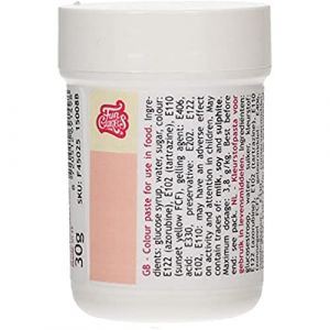 FunCakes P&acirc;te Colorante Alimentaire P&ecirc;che; P&acirc;te colorante alimentaire concentr&eacute;e pour p&acirc;te, cr&egrave;me, p&acirc;te &agrave; sucre, p&acirc;te d'amande, p&acirc;te, p&acirc;te &agrave; modeler et p&acirc;te &agrave; fleurs. Halal et casher. 30 grammes (Univers Cake, neuf)