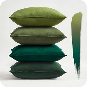 Topfinel Housse Coussin 60x60 Vert Canape Decoration Salon Chambre 4pcs Gros Housse Coussin en Velours Décoratif Chaise Maison Lit Fauteuil de Bureau Enfant Bebe Jardin Déco Aesthetic Scandinave (NoledarEU, neuf)