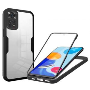 Coque pour Xiaomi Redmi Note 11S/Redmi Note 11 4G,Antichoc Housse avec Protection d'&eacute;cran,360&deg; T&eacute;l&eacute;phone Etui Double Face Case Transparent Int&eacute;grale Coque pour Xiaomi Redmi Note 11S/11 4G - Noir (TENGLAN, neuf)