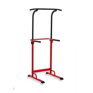 Pull up Fitness Barre de Traction Ajustable Station Musculation Dips Station Chaise Romaine (Rouge) (BusinessImport, neuf)