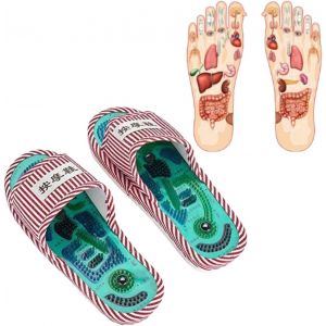 Chaussons de massage pour les pieds, unisexes avec acupression, pour th&eacute;rapie magn&eacute;tique, massage, soins de la sant&eacute;, activation du sang, chaussures de massage relaxantes, pantoufles de massage par (WYANG188, neuf)