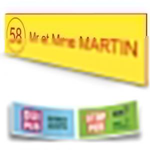 DECOHO - Plaque Boite aux Lettres personnalisée adhésive - Jaune Lettres Rouges - 100x25 mm + Stickers Stop Pub offerts - Jaune (DECOHO, neuf)