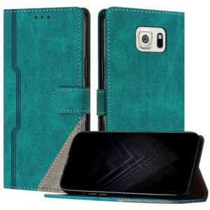 JayModCase Coque pour Samsung Galaxy S6 Edge, Porte Carte Cuir PU Portefeuille avec Fonction Support | Fermeture Magn&eacute;tique | Antichoc |TPU &Eacute;tui pour Galaxy S6 Edge (Vert) (Hailian EU Store, neuf)