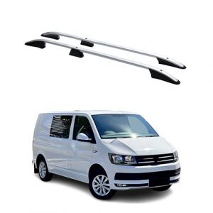Barres de Toit longitudinales pour VW T6 Transporter 2015-2021 L1 Aluminium Gris (omacfrance, neuf)