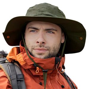Comhats Grand chapeau de soleil pour homme XL &agrave; XXL, large bord UV, chapeau de safari Bonnie pour l'&eacute;t&eacute;, l'ext&eacute;rieur, la randonn&eacute;e, la p&ecirc;che, la marche, Vert, Large/X-Large (TOP-EX Hats, neuf)