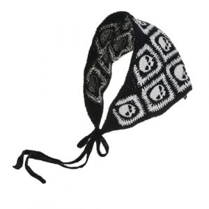 SLXLYH Écharpe à cheveux squelette pour Halloween, tête de mort tricotée pour adultes, accessoire photo créatif unique (squelette) (anbeidianzi, neuf)