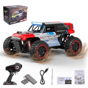 STYPLZ Voiture Télécommandée 45+ KM/H,1:16 Voiture Teleguidee Tout Terrain avec LED,4WD RC Car Rapide,2,4 GHz Buggy Telecommande avec Double Batterie 40min+,7 Types de phares Variables（Rouge） (KONTAXIS-PANAGIOTIS, neuf)