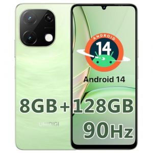 UMIDIGI G9T Téléphone Portable Smartphone Android 14 8Go Ram 128Go Rom TF 1To,6,75 Pouces 90Hz,8MP 5MP,Batterie 5000mAh,4G Dual Sim Smartphone,Fingerprint Face ID,2.4G 5G WiFi GPS OTG 2024 Vert (GDVIP0808, neuf)