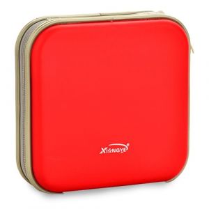 Biluer 1PCS 40 Range CD, Pochette CD/DVD/VCD Sac De Stockage Rangement CD pour Voiture Maison Bureau et Voyage (Rouge) (Biluer, neuf)