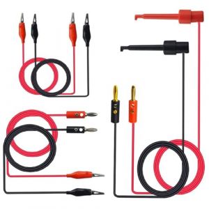 3 pcs Crochet Test C&acirc;ble pour Multim&egrave;tre,Cordons d'essai pour Fiche Banane de 4 mm,Ligne d&rsquo;essai pour Pince Crocodile &agrave; Deux T&ecirc;tes,Kit de Ligne d&rsquo;essai pour Multim&egrave;tre (ISUJ1JUSI, neuf)