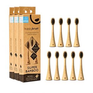 happybrush® Brossettes pour Brosse à dents électriques, Pack De 9 Unités durables pour brosse à dents électrique sonique Eco VIBE 3-3x3 (Bambou, 1 unité (Lot de 9)) (Happybrush, neuf)