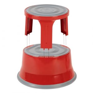 casa pura Tabouret à Deux étages - Marchepied Roulant - Marchepieds escamotables avec Plateforme en Caoutchouc antidérapante - Tabouret à Deux hauteurs séparables - Rouge (Velvet Trading, neuf)
