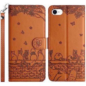 TOUCASA Coque pour iPhone SE 2020/iPhone 8/iPhone 7 (4,7 Pouces), Housse Etui Portefeuille Cuir Multifonction, Fermeture Magn&eacute;tique &agrave; Clapet [Fonction Support] Flip Case pour iPhone SE 2020 (Marron) (Mltour-EU, neuf)