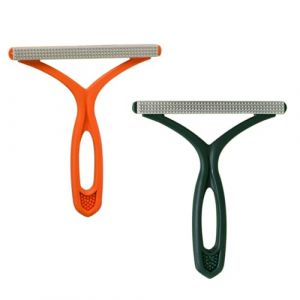 GANAZONO 2 pi&egrave;ces Ramasse Poils Chat et V&ecirc;tements Brosse Anti-peluches Long Manche Vert et Orange Nettoyeur Pratique pour et Charpie (JUNEE, neuf)