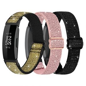 Lot de 3 sangles &eacute;lastiques en nylon compatibles avec Fitbit Inspire 2/HR/Ace 2, bracelets de rechange souples r&eacute;glables pour Solo Loop pour Fitbit Inspire Tracker d'activit&eacute;, femme, homme, 9,5 Zoll (HENGBOMAOYI, neuf)
