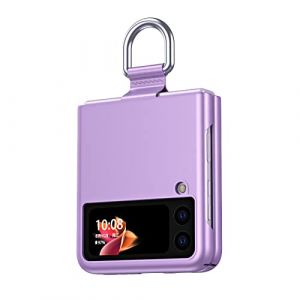 WEIOU Coque pour Samsung Galaxy Z Flip3 (Z Flip 3) 5G, &Eacute;tui Antichoc PC Housse ave Anneau, Samsung Z Flip3 Tr&egrave;s Mince Mat Bumper Protection Case Cover, Violet (Welldan, neuf)