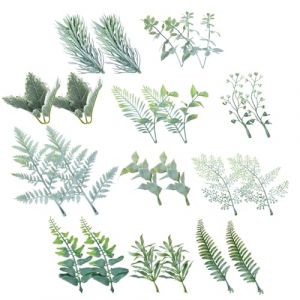 FOSDICK 22 Pi&egrave;ces Feuillage Artificiel, Plastique Feuille Artificielle, Feuillage Artificielles Deco, Feuilles Artificielles, Fausses Feuille pour Bouquets de Mari&eacute;e, Arrangements Floraux (FOSDICK, neuf)