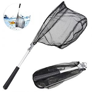 LYTIVAGEN Épuisette Pêche Pliable Téléscopique Antirouille Filet de Pêche Pliable Épuisette Pêche Carnassier avec Mouche en Caoutchouc Filet Triangulaire Poisson 50 CM pour Pêche en Mer Rivière Lac (LYTIVAGOU, neuf)