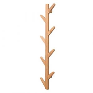 FREOSEN Porte Manteau Mural en Bois Naturel Portant V&ecirc;tements Mural en Bamboo Porte Manteau Vertical Corchets Pat&egrave;re - Forme d&rsquo; Arbre - 8 Crochets (7BT Dance, neuf)