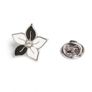 BRERA 67 - broches et pins pour femme en metal en forme de fleur blanche et noir, broche femme vetement, broche homme pins, mini broche bijoux, pince decollete femme (V.M.D. S.R.L., neuf)