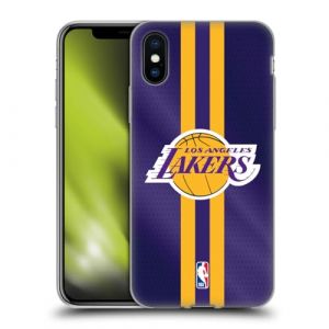 Head Case Designs sous Licence Officielle NBA Rayures Los Angeles Lakers Coque en Gel [Protection de Qualit&eacute; Militaire] Compatible avec Apple iPhone X/iPhone XS (eCell, neuf)