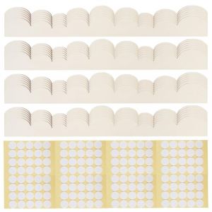 OUPADOS Lot de 24 bandes d&eacute;coratives en bois non peintes - Bord ondul&eacute; (40 x 4 cm) - Bandes d&eacute;coratives en bois avec pastilles adh&eacute;sives pour bricolage de maison, maison de poup&eacute;e, armoire, &eacute;tag&egrave;re et (Aallo, neuf)