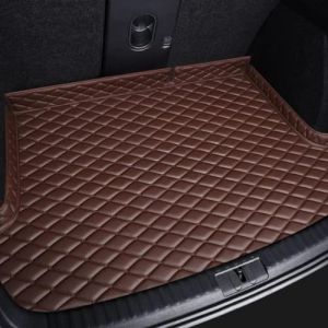 SANNITOU Cuir Tapis Coffre Voiture pour Seat Ateca 2016-2020 2021 2022 2023,Antidérapant Imperméable Protection Coffre Voiture Cargaison Doublure IntéRieure Accessoires,Coffee (suiyueheng, neuf)