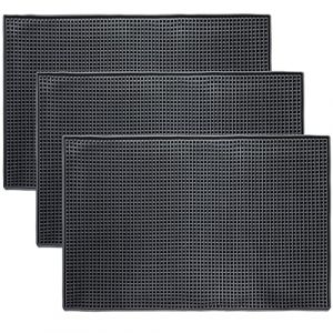 Homtone Paquet de 3 Tapis de Bar Noir Tapis de Déversement Tapis de Séchage en Verre Tapis de Service de Mélange de Cocktails pour Comptoir (Homtone, neuf)
