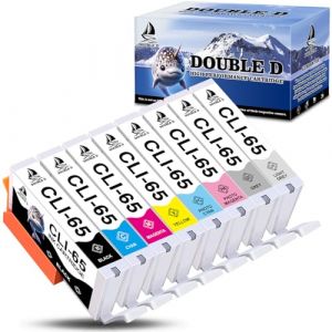 DOUBLE D CLI-65 Cartouche pour Canon CLI-65 CLI65 Remplacement pour Canon PIXMA PRO-200 (8-Pack CLI-65BK CLI-65C CLI-65M CLI-65Y CLI-65PC CLI-65PM CLI-65GY CLI-65LGY) (DOUBLE D-FR, neuf)