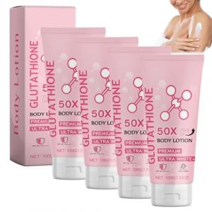 Lotion corporelle tonifiante au glutathion 50x, lotion corporelle au glutathion niacinamide, crème corporelle au rétinol, peau hydratante et douce (4 PCS) (Fuhandianzi, neuf)