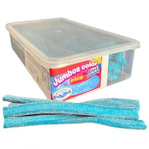 MUNDIDOLÇ Jumbos. Bonbons Acidulés. 30 Unités. Bonbons et Friandises. Bonbons Gélifiés Anniversaire et Halloween (Framboise Bleue) (GOLOSINAS LM, neuf)