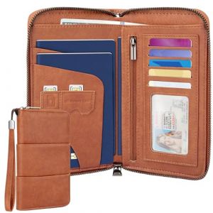 Faneam Porte-Passeport avec Protection RFID, Portefeuille de Voyage Grande Capacit&eacute; en Cuir PU, Portefeuille Passeport Familial, Anti-vol Organisateur de Voyage pour Passeport, Cartes, Billets (Faneam, neuf)