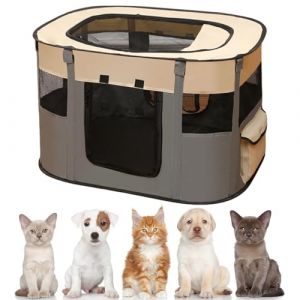 Enclos pour chiots - 110 x 85 x 58 cm - Enclos pour chiens, chats, lapins et petits animaux - Intérieur et extérieur (EUBSWA-FR, neuf)