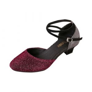 Sandales Femme &Eacute;t&eacute; Confortable Chaussures Danse Latine Chaussure De Talon Escarpins Petit Ete Pedille Moderne Jazz Vintage Ann&eacute;e 50 Sandale Chausson Salon &Agrave; Talons Mariage Plates Pour Femmes Ann&eacute;es 20 (aodsko, neuf)