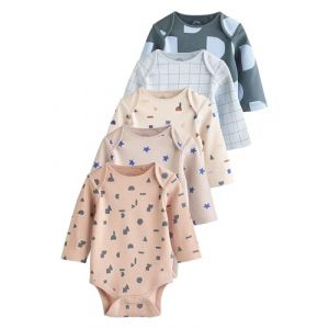 NEXT B&eacute;b&eacute; gar&ccedil;on Body &agrave; manches longues pour b&eacute;b&eacute;, lot de 5 Imprim&eacute;e bleue Newborn-1 Mois (Next Germany GmbH, neuf)