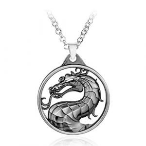 Collier Dragon pour Homme, Collier pendentif totem dragon r&eacute;tro avec cha&icirc;ne de 19,7 po, Collier d'amulette de dragon gothique, Pendentif Dragon Viking, Cadeau de bijoux de dragon animal punk (Argent) (PikaLF, neuf)