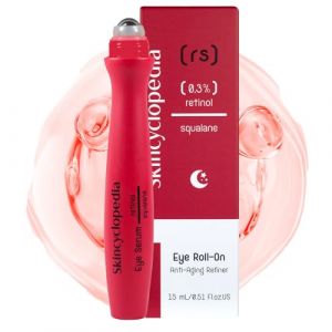 Skincyclopedia Retinol Roll On Roll On Rafraîchissant avec squalane et acide hyaluronique, rouleau pour les yeux contre les rides et les cernes, effet immédiat, crème anti-âge, soin des yeux optimal, (Nikilko2017, neuf)