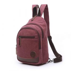 FANDARE R&eacute;tro Sac de Poitrine Homme Sac &Agrave; Dos Femme Sling Bag Toile Sac d'Epaule Sacoche Sac Bandouli&egrave;re pour Affaires Universit&eacute; &Eacute;cole Cyclisme Camping Voyage Casual Daypacks Rouge (BEWMER S.R.L., neuf)