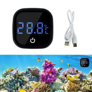 Shengxi Thermomètre numérique pour aquarium - Mini thermomètre d'aquarium avec affichage LED - Écran tactile adhésif - Haute précision - Thermomètre à eau ± 1 °C (rechargeable/0 °C à 60 °C) (Sengxxia, neuf)