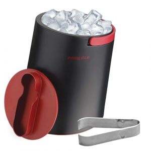 PINNACLE Seau à glace isotherme pour fêtes avec pince qui tient dans le couvercle – Seau à glace en acier inoxydable pour bar à cocktails avec poignées pliables pour bar intérieur/extérieur, sans BPA (S&R Brands UK, neuf)