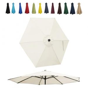 JEDAL Auvent de Remplacement pour Parasol de 200cm 250cm 270cm 300cm toile de rechange de Parasol 6 Baleines Housse De Rechange de Polyester de Parasol de Terrasse UV30+(Blanca,270cm) (HLYCc, neuf)